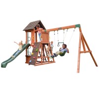 Complex de joacă din lemn cu Club House pentru copii pe 2 niveluri Kidkraft - Complex cu Etaj si Tobogan Raptor Trail de exterior in gardina Complex de joacă din lemn cu Club House pentru copii pe 2 niveluri Kidkraft - Complex cu Etaj si Tobogan Raptor Trail de exterior in gardina